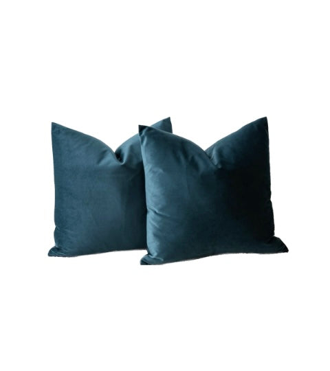 Peacock Velvet Pillow Pair