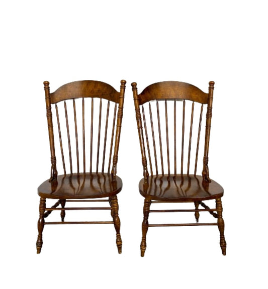 High Back Antique Chair Pair