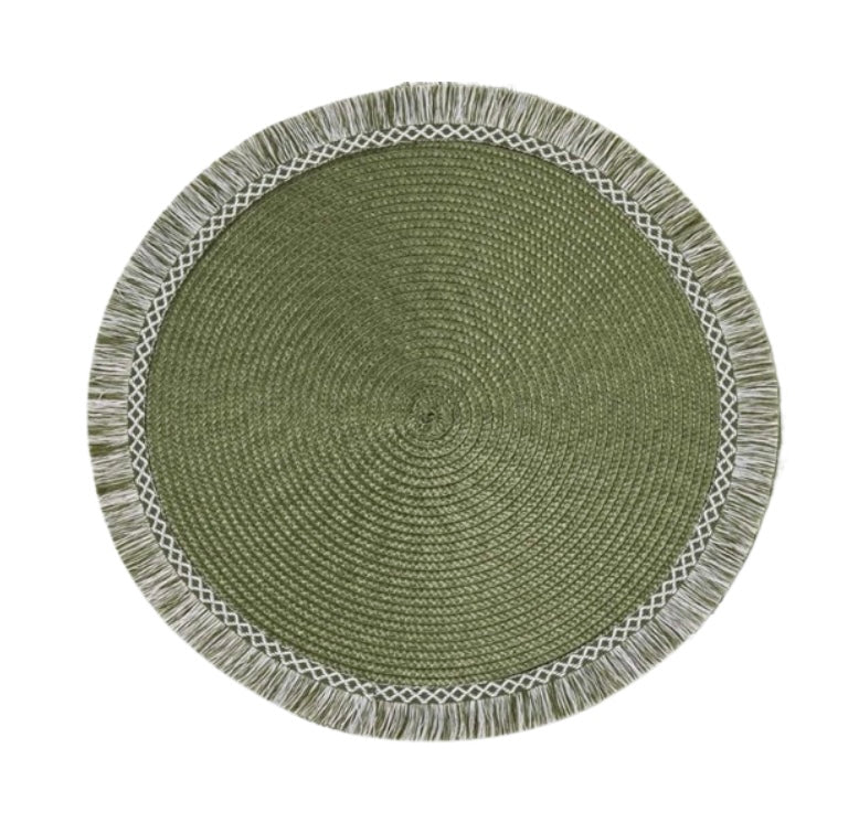 Olive Fringe Placemat