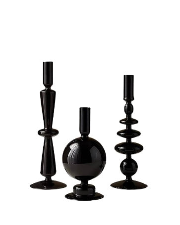 Caviar Bubble Glass Candlestick Set