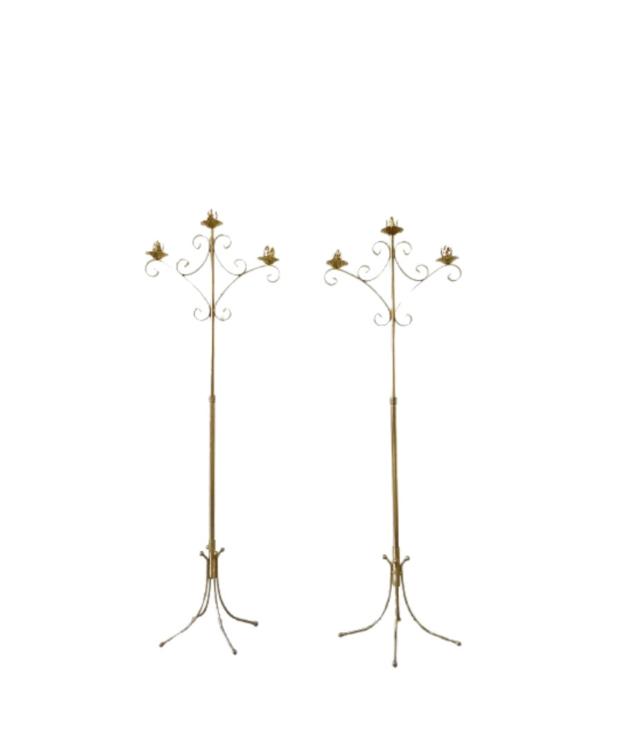 Antique Brass Candelabra Pair