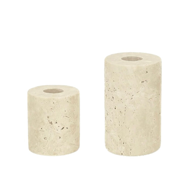 Stone Candlestick Pair