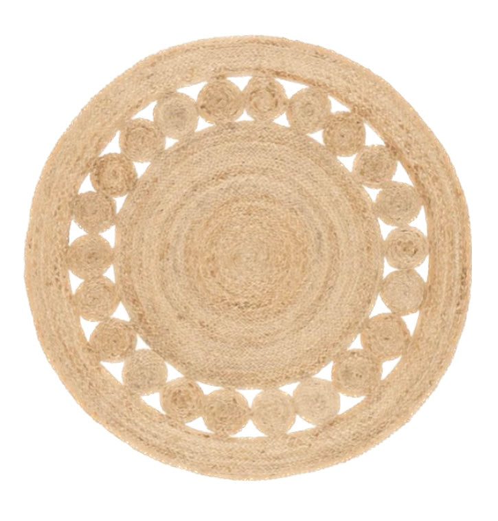 Boho Circle Jute Rug 5’