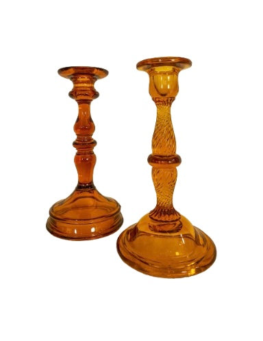 Amber MCM Candlestick Pair