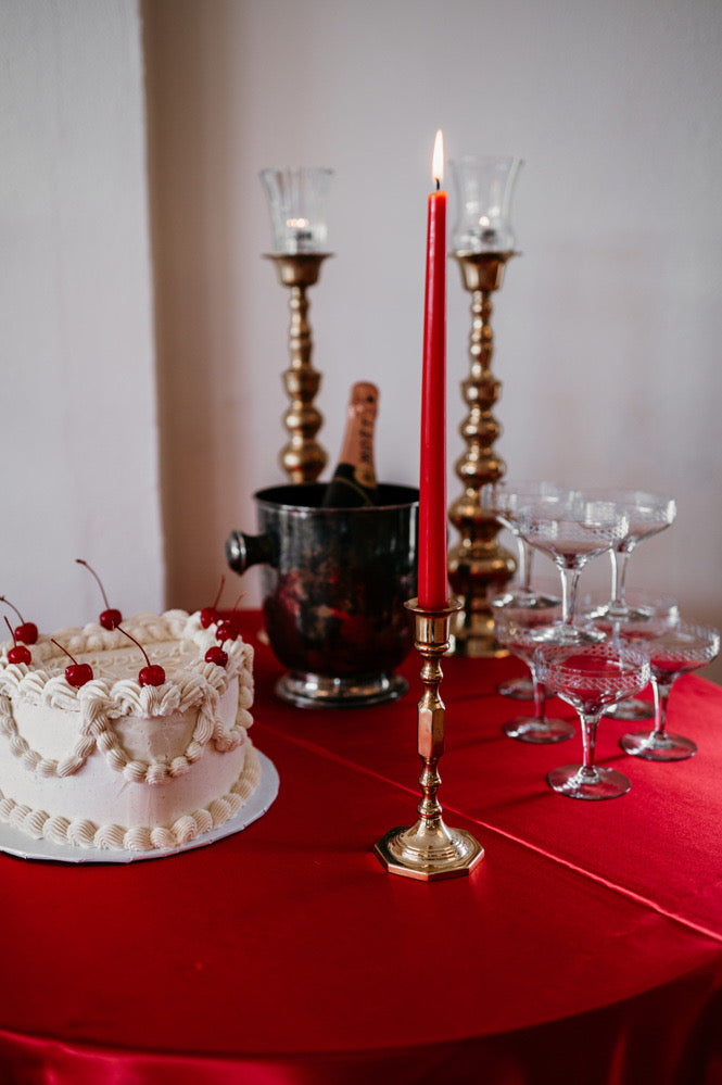 Polished Brass Candle Pillar