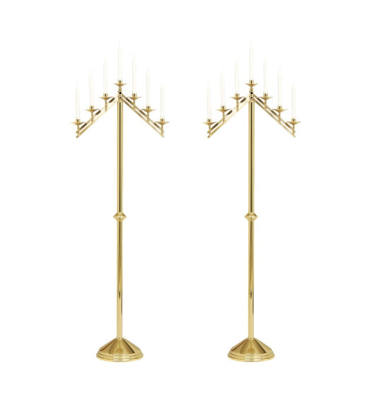 Modern Gold Candelabra Pair