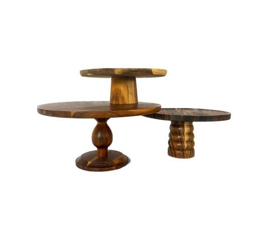 Acacia Wood Pedestal Collection