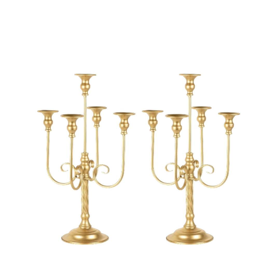 Gold Five Arm Table Candelabra