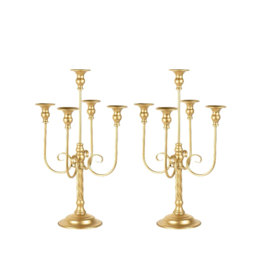 Gold Five Arm Table Candelabra