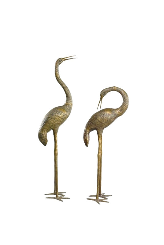 Brass Crane Pair