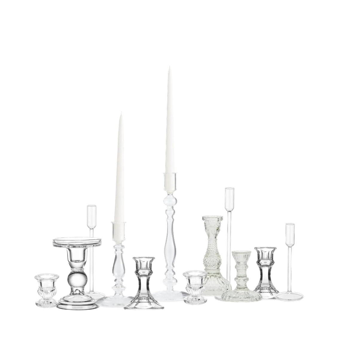 Eclectic Glass Candlestick Collection