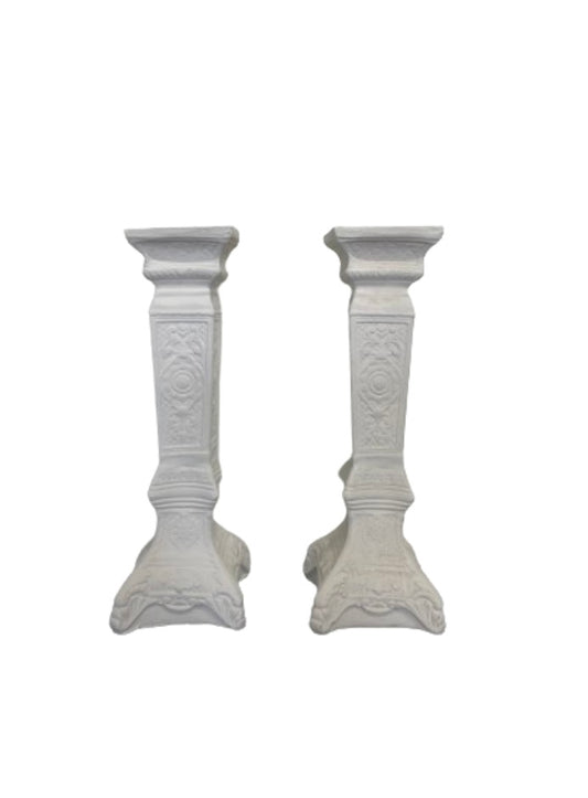 Ornate Plaster Pillar Pair