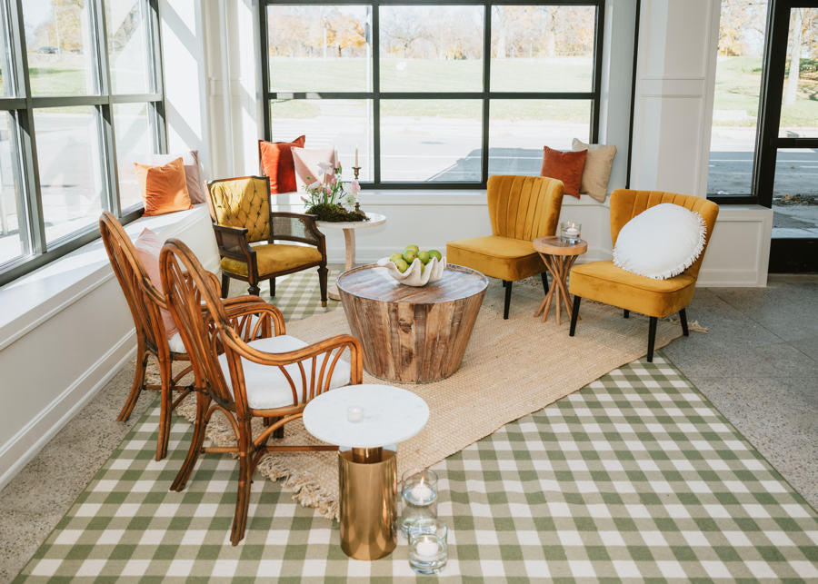 Boho Linen Chair Pair